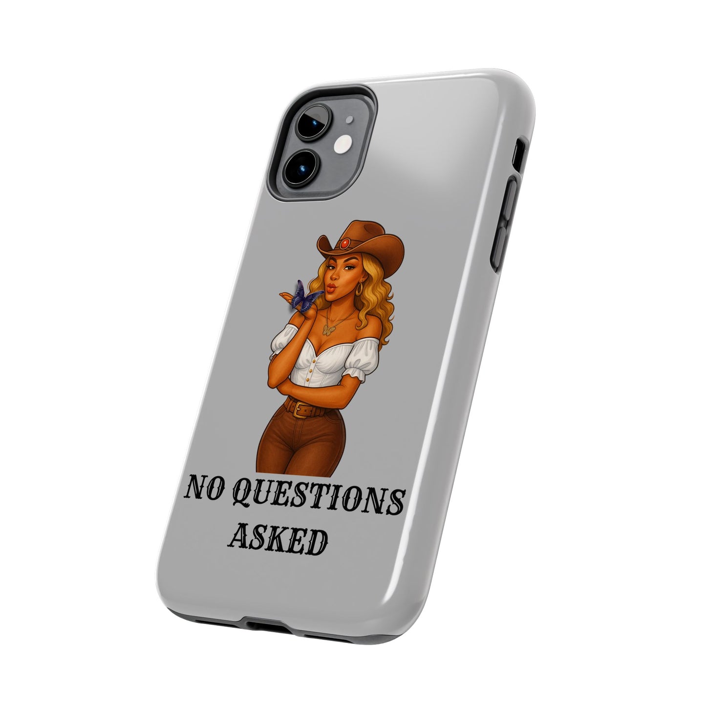 Cowgirl-Style Tough Phone Cases, Durable Phone Cover, Cute Western Phone Case, Fun Gift for Cowboys, No Questions Asked Design