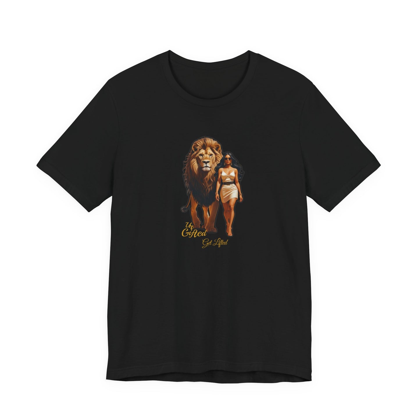 Wild Spirit Unisex Tee, Lion & Woman Graphic Shirt, Boho Style, Animal Lover Gift, Summer Casual Wear, Festival Outfit