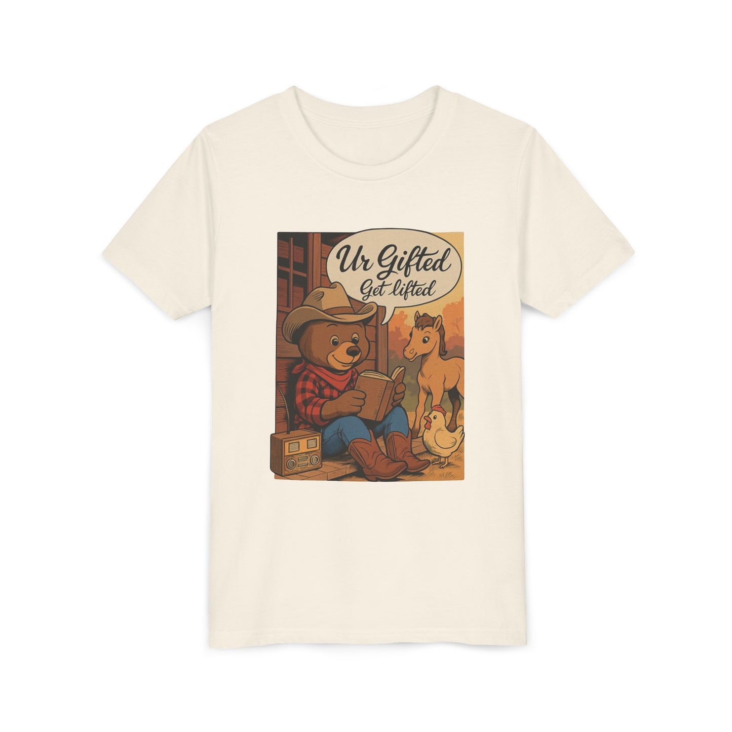 Youth Gifted Bear Tee - Cute Animal Shirt for Kids, Birthday Gift, Gifted & Talented, Playful Graphic T-shirt, Back to School