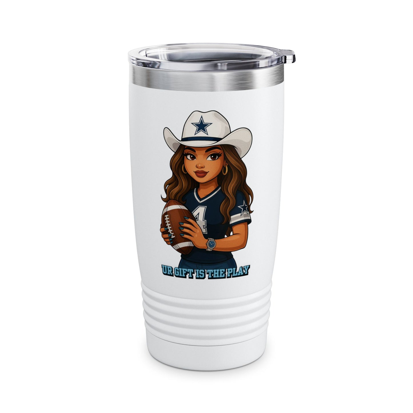 Cowgirl Ringneck Tumbler, 20oz – Perfect for Football Fans, Stylish Travel Mug, Gift for Cowgirls, Sports Events, Outdoor Adventures
