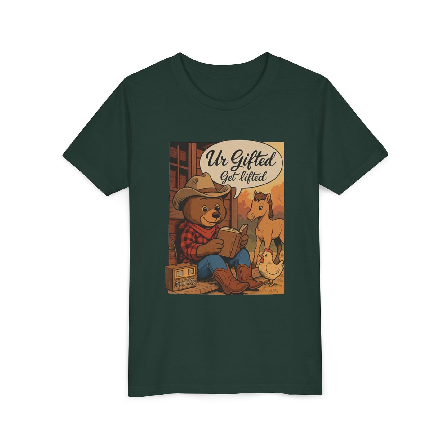 Youth Gifted Bear Tee - Cute Animal Shirt for Kids, Birthday Gift, Gifted & Talented, Playful Graphic T-shirt, Back to School