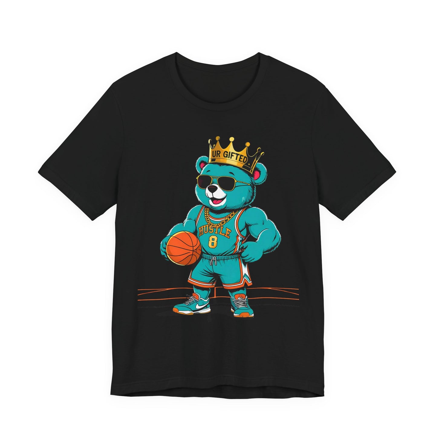 Cool Bear Basketball Tee, Unisex Graphic T-Shirt, Casual Summer Top, Sports Apparel for Kids and Adults, Birthday and Game Day Gift