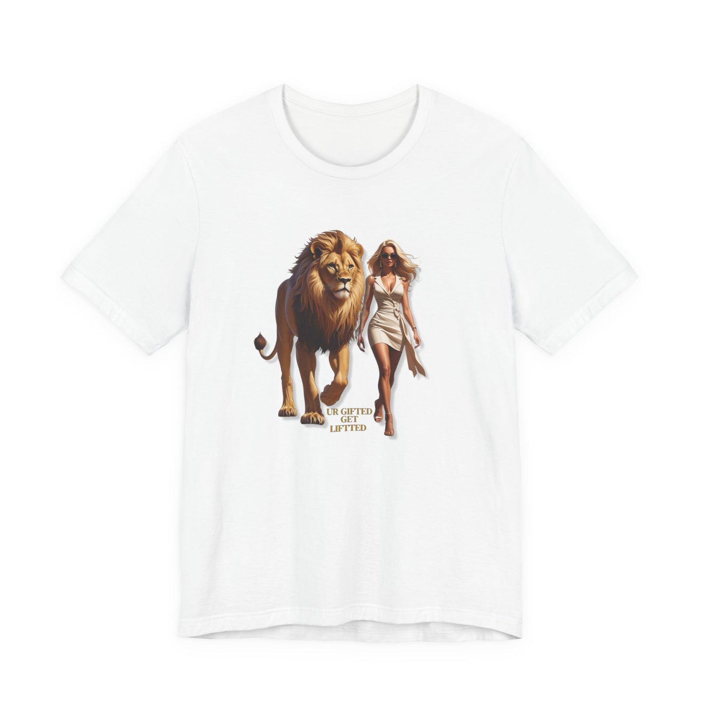 Empowered Unisex Tee - Lion & Woman Design, Motivational Shirt, Birthday Gift, Inspirational Apparel, Everyday Wear