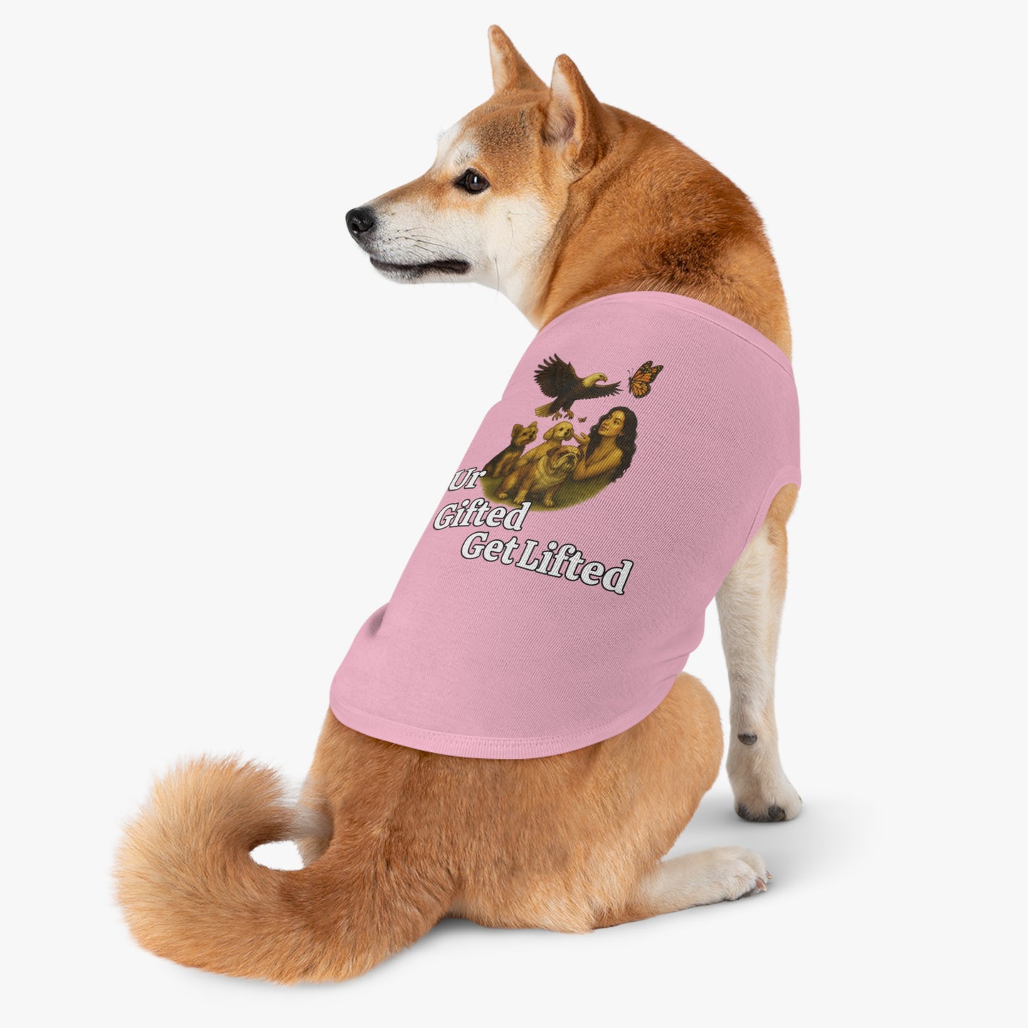 Pet Tank Top with 'Ur Gifted Get Lifted' Design - Cute Dog Apparel for Pet Lovers, Summer Wear, Gift for Dog Owners, Animal Lover Shirt