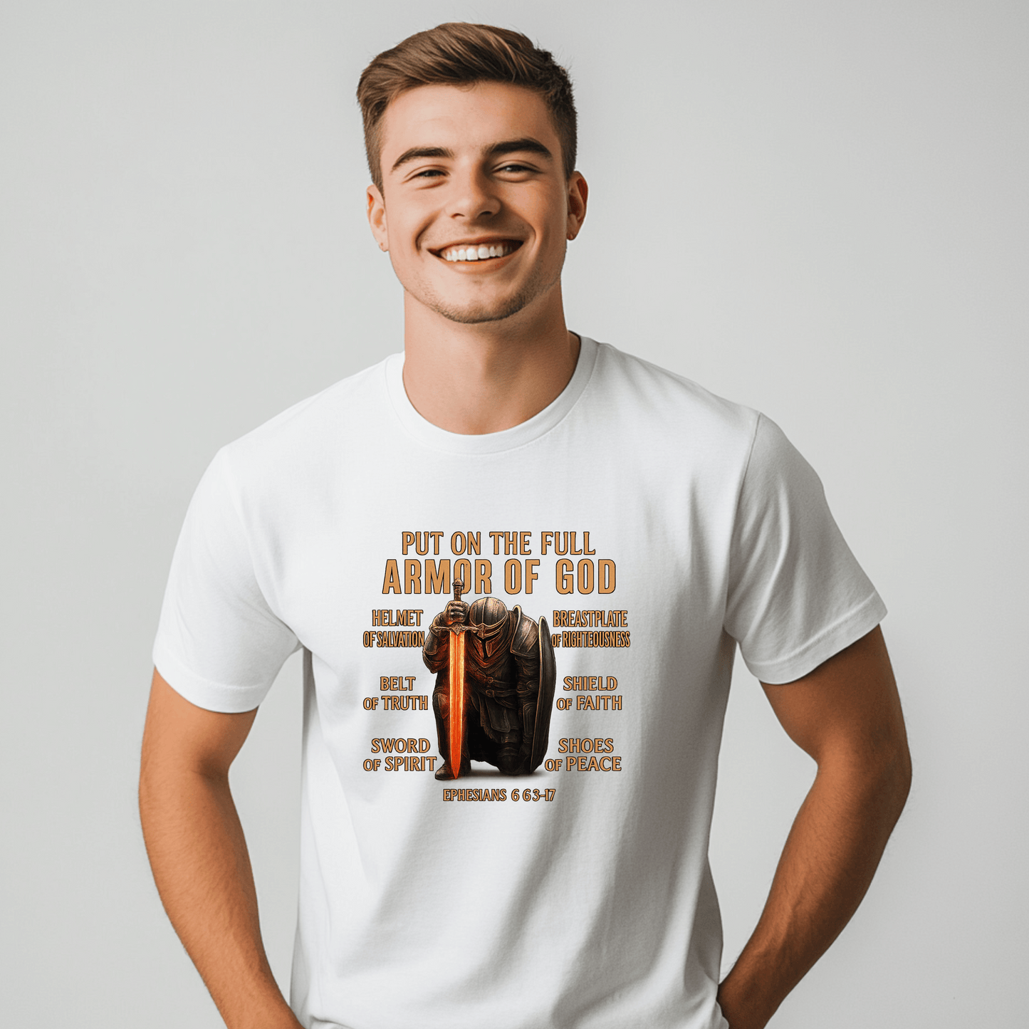 Faith-Inspired Tee, Christian Apparel, Armor of God Shirt, Spiritual Gift, Casual Comfort, Bible Verse T-Shirt
