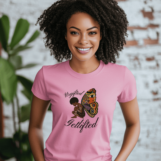 Butterfly & Girl Tee - Get Lifted, Comfortable Cotton T-Shirt, Inspirational Gift, Casual Wear, Nature Lover's Shirt, Affirmation Tee