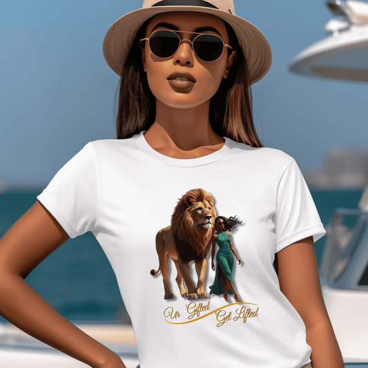 Whimsical Lion & Girl Tee - Perfect for Kids, Animal Lovers, Birthdays, Gifts, Family Gatherings