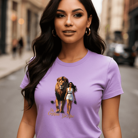 Bold Lion and Confident Woman Tee, Inspirational Shirt, Motivational Graphic Tee, Animal Lover Gift, Unique Fashion Statement
