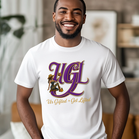 Ur Gifted Get Lifted Graphic Tee - Ur Gifted & Get Lifted, Casual Wear, Gift Idea, Inspirational Apparel, Summer Outfit, Street Style