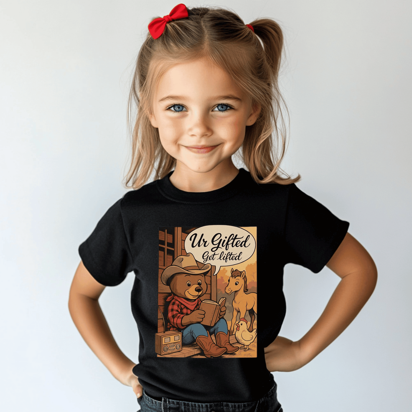 Youth Gifted Bear Tee - Cute Animal Shirt for Kids, Birthday Gift, Gifted & Talented, Playful Graphic T-shirt, Back to School