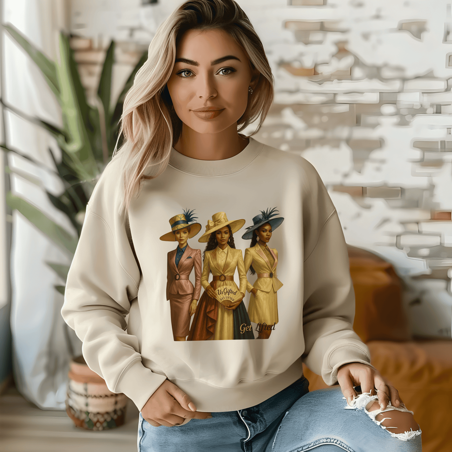Elegant Women's Crewneck Sweatshirt, Stylish Gift for Fashion Lovers, Cozy Sweatshirt for Special Occasions, Trendy Apparel for Celebrations
