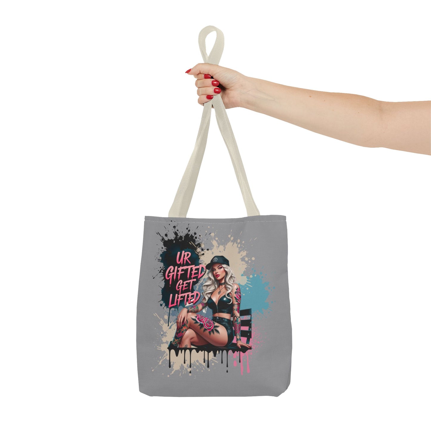 Trendy Tattoo Art Tote Bag - For Art Lovers, Gifted Individuals, Unique Accessories, Beach Bag, Everyday Use