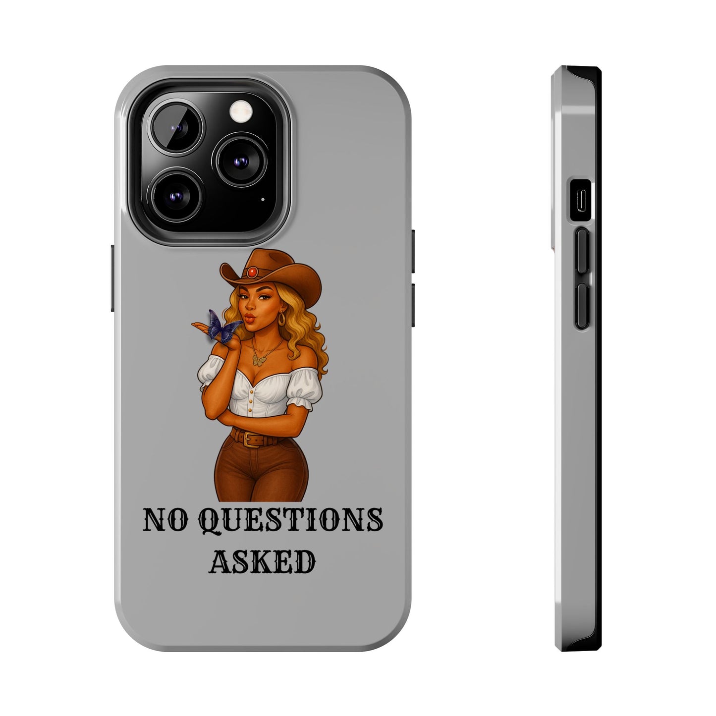 Cowgirl-Style Tough Phone Cases, Durable Phone Cover, Cute Western Phone Case, Fun Gift for Cowboys, No Questions Asked Design