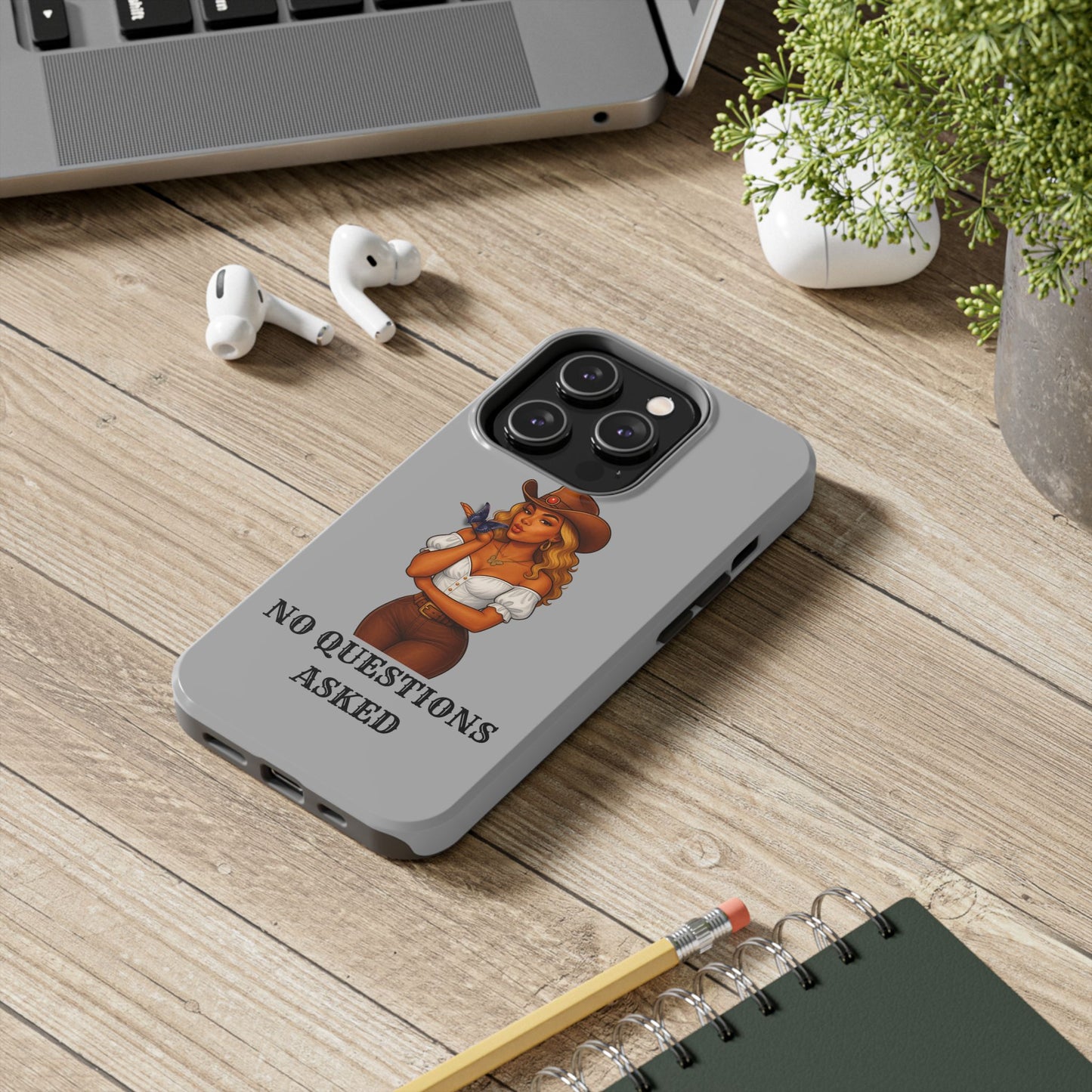 Cowgirl-Style Tough Phone Cases, Durable Phone Cover, Cute Western Phone Case, Fun Gift for Cowboys, No Questions Asked Design