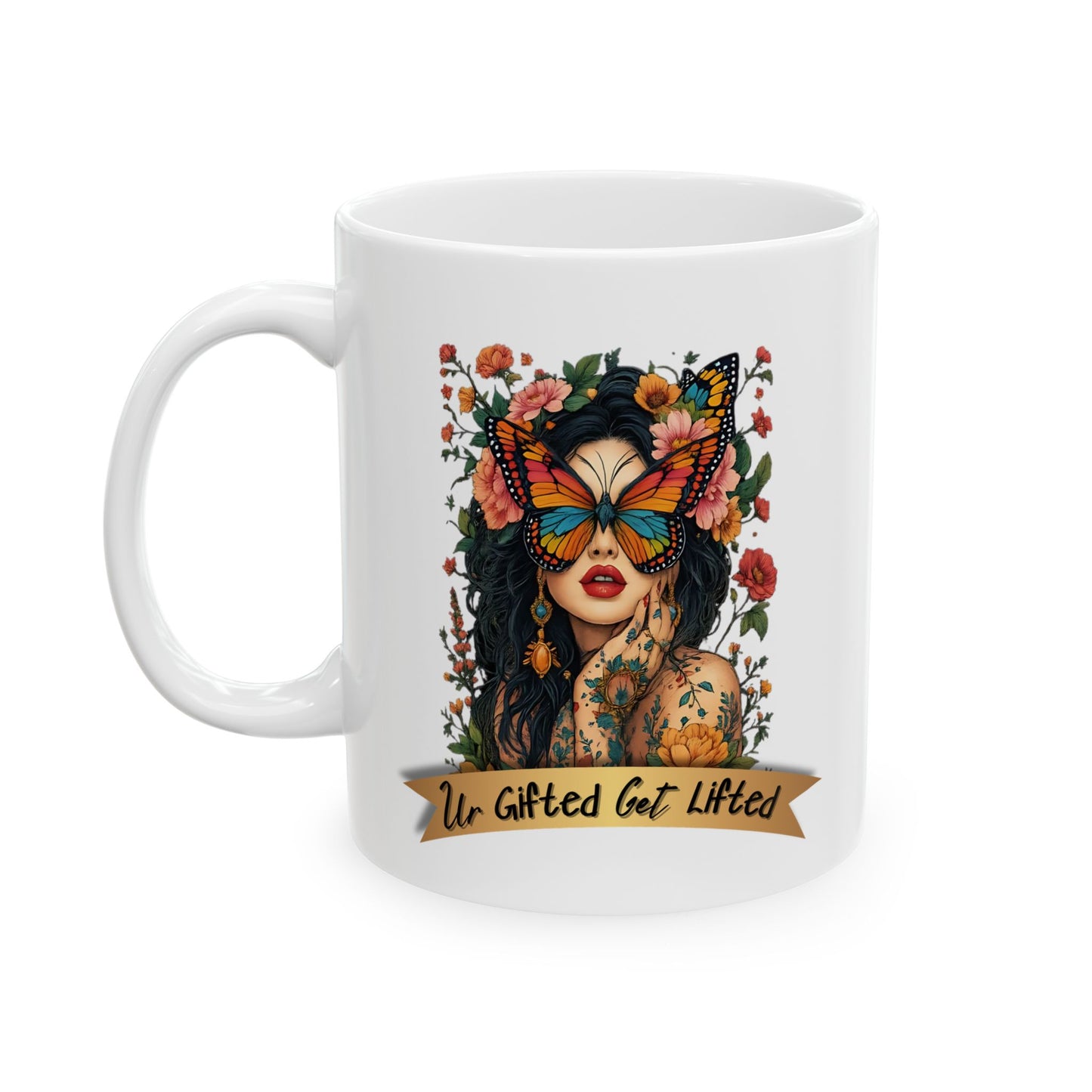 Floral Inspirational Ceramic Mug - Perfect for Coffee Lovers, Gift for Friends, Motivation, Tea, Home Decor