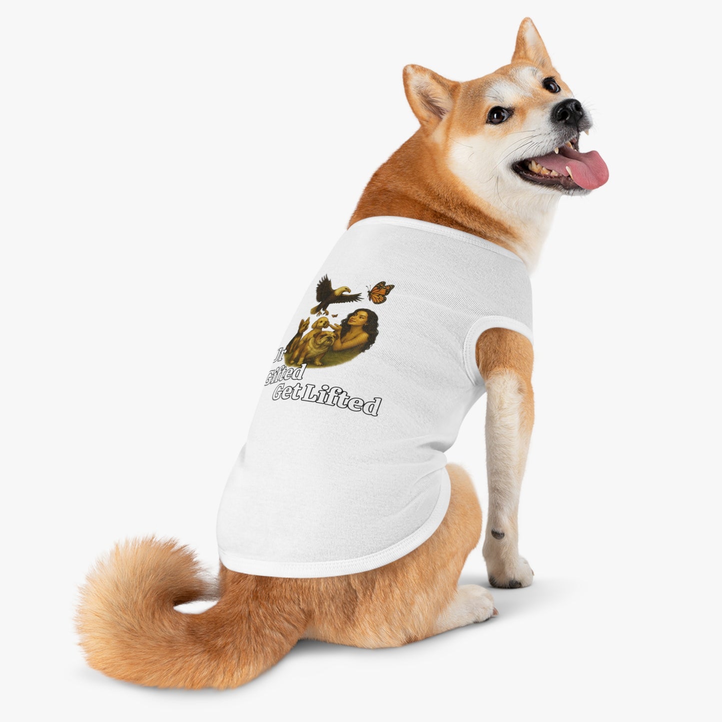 Pet Tank Top with 'Ur Gifted Get Lifted' Design - Cute Dog Apparel for Pet Lovers, Summer Wear, Gift for Dog Owners, Animal Lover Shirt