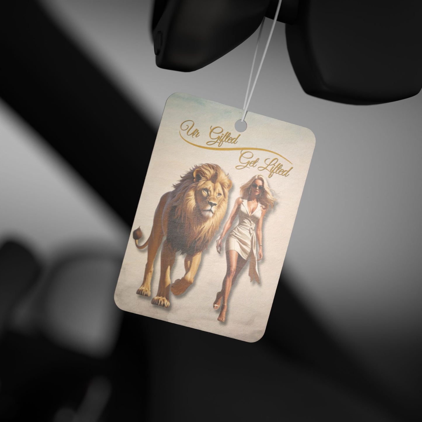 Lion & Woman Art Car Air Freshener, Unique Air Freshener, Home Decor, Gift for Her, Animal Lover Gift, Car Decoration