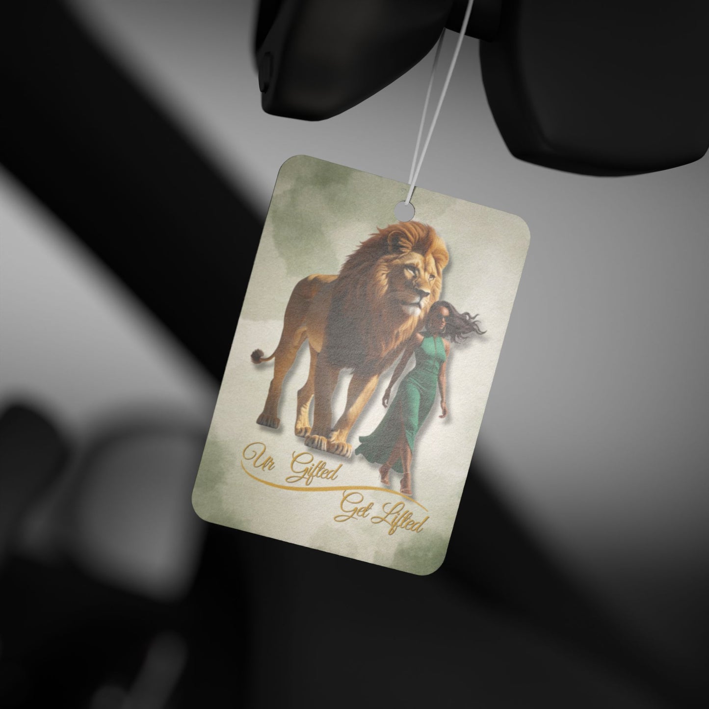 Stylish Car Air Freshener with Lion & Woman Art, Aromatic Car Decor, Unique Gift for Her, Home Fragrance, Travel Essential