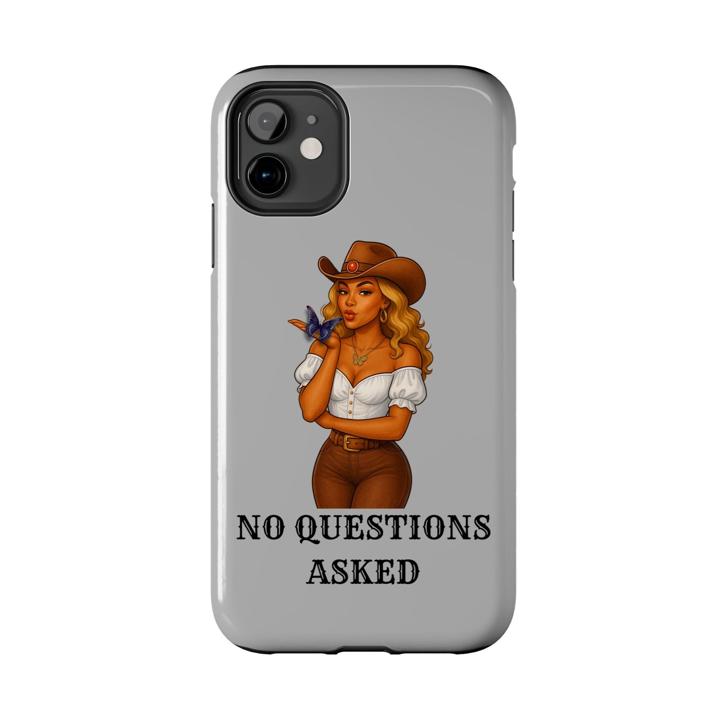 Cowgirl-Style Tough Phone Cases, Durable Phone Cover, Cute Western Phone Case, Fun Gift for Cowboys, No Questions Asked Design