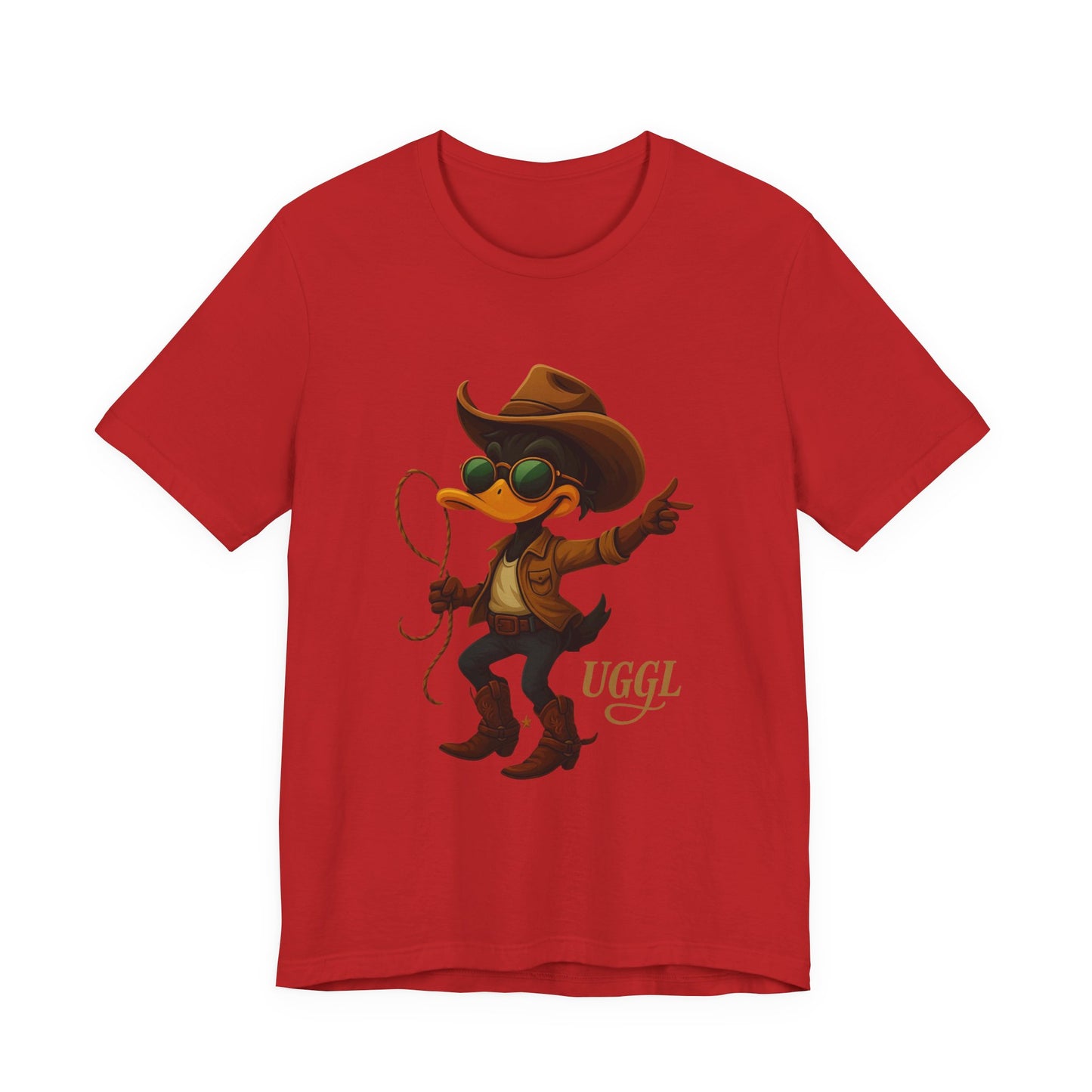 Cowboy Duck Graphic Tee - Fun T-Shirt for Animal Lovers, Casual Wear, Gift for Friends, Birthday Present, Quirky Style