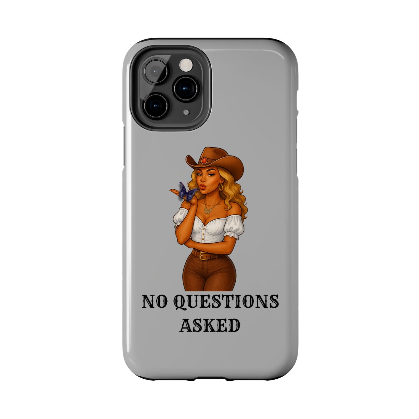 Cowgirl-Style Tough Phone Cases, Durable Phone Cover, Cute Western Phone Case, Fun Gift for Cowboys, No Questions Asked Design
