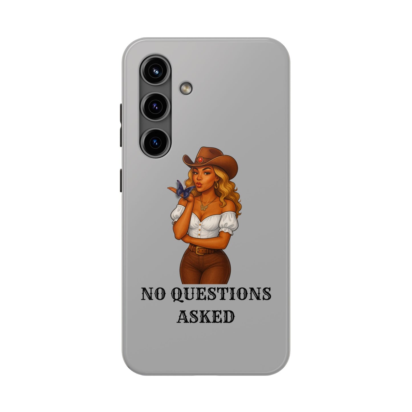 Cowgirl-Style Tough Phone Cases, Durable Phone Cover, Cute Western Phone Case, Fun Gift for Cowboys, No Questions Asked Design