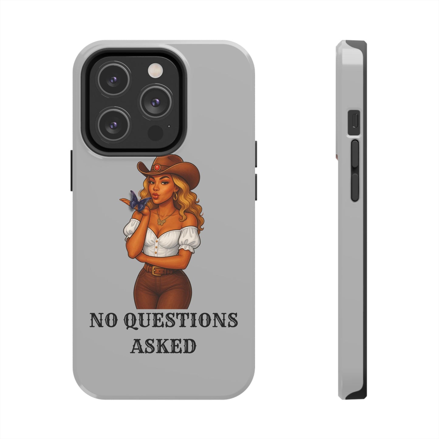 Cowgirl-Style Tough Phone Cases, Durable Phone Cover, Cute Western Phone Case, Fun Gift for Cowboys, No Questions Asked Design