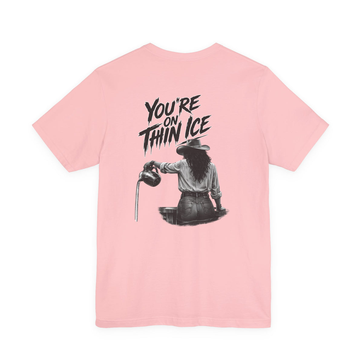 Cowgirl Graphic Tee - 'You're On Thin Ice' Retro Western Shirt