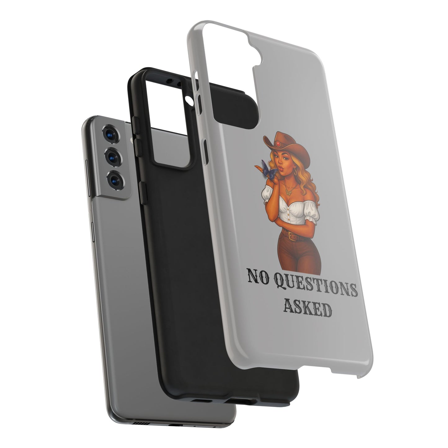 Cowgirl-Style Tough Phone Cases, Durable Phone Cover, Cute Western Phone Case, Fun Gift for Cowboys, No Questions Asked Design