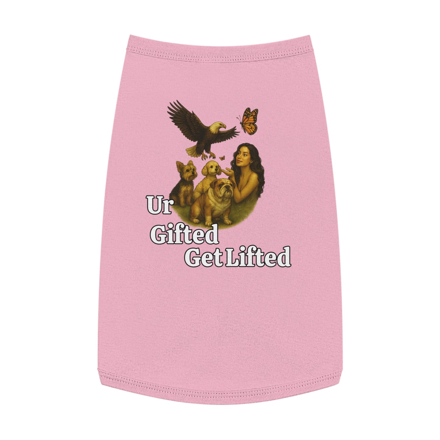 Pet Tank Top with 'Ur Gifted Get Lifted' Design - Cute Dog Apparel for Pet Lovers, Summer Wear, Gift for Dog Owners, Animal Lover Shirt