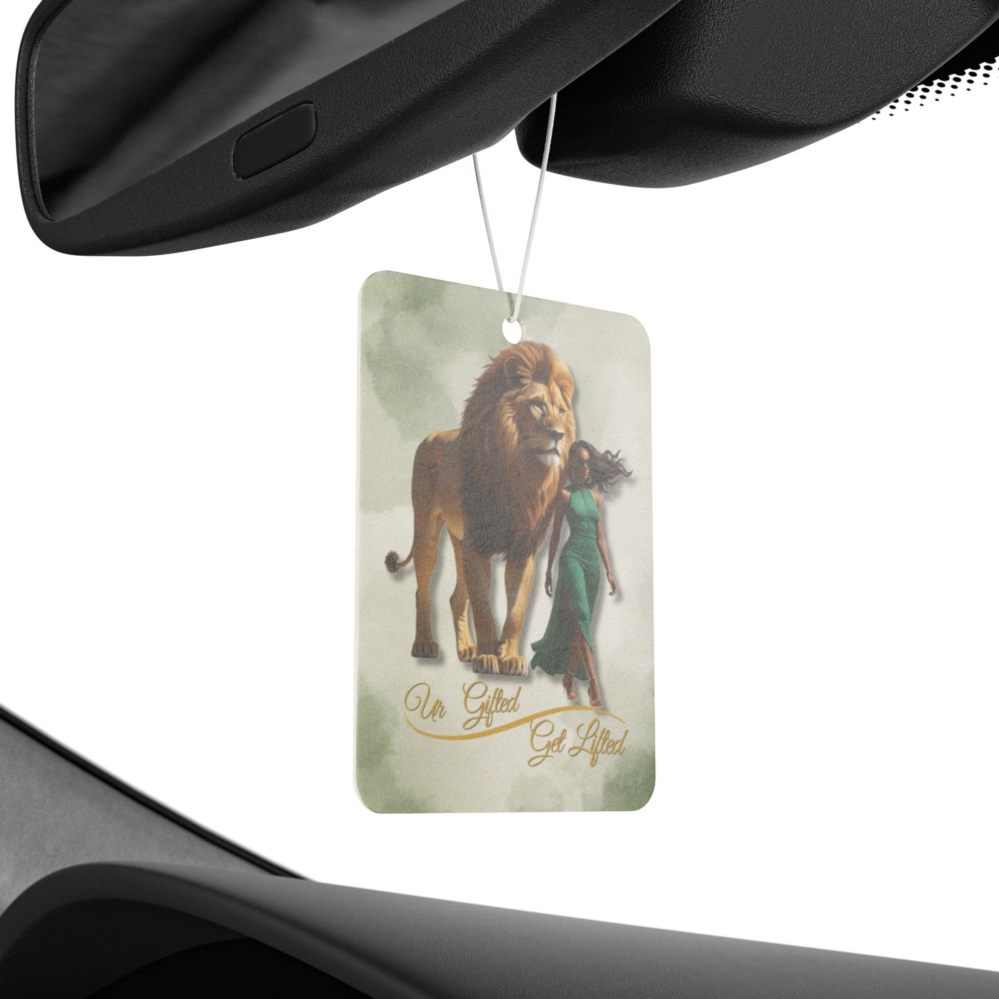 Stylish Car Air Freshener with Lion & Woman Art, Aromatic Car Decor, Unique Gift for Her, Home Fragrance, Travel Essential