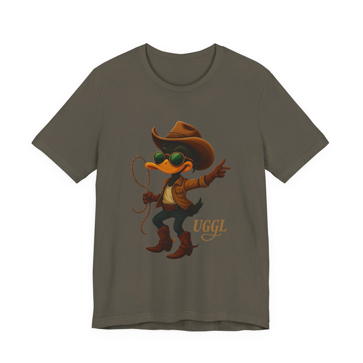 Cowboy Duck Graphic Tee - Fun T-Shirt for Animal Lovers, Casual Wear, Gift for Friends, Birthday Present, Quirky Style