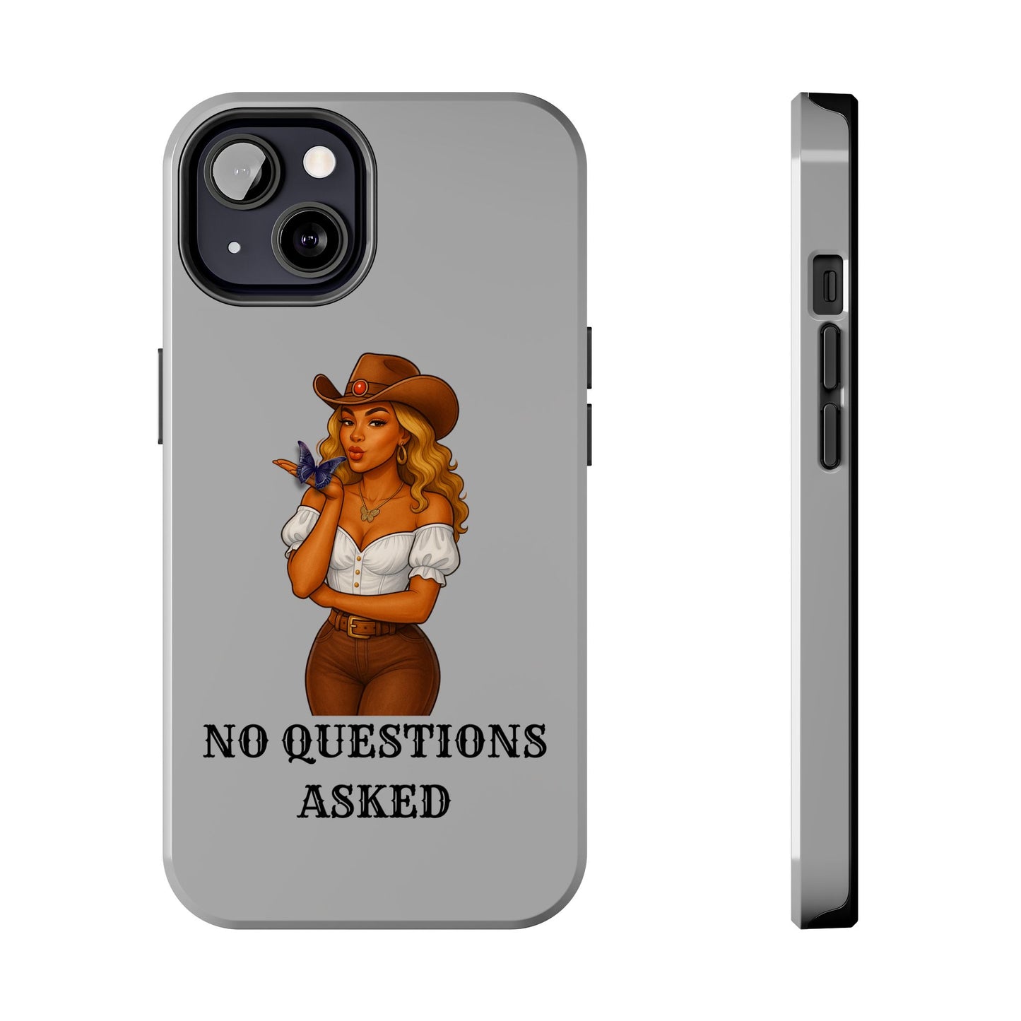 Cowgirl-Style Tough Phone Cases, Durable Phone Cover, Cute Western Phone Case, Fun Gift for Cowboys, No Questions Asked Design