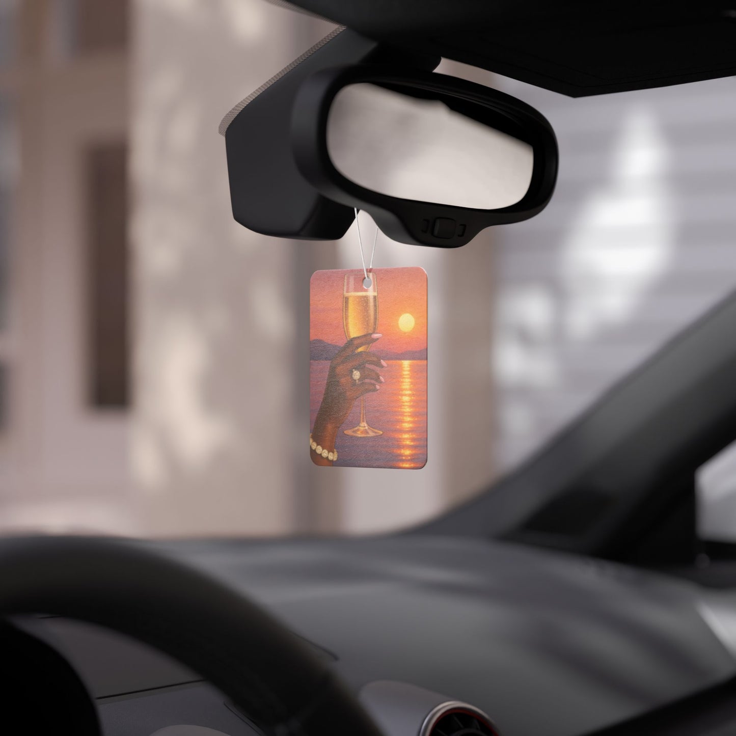 Elegant Sunset Car Air Freshener, Relaxing Aroma, Travel Gift, Beach Vibe Decor, Party Favor, Holiday Spirit