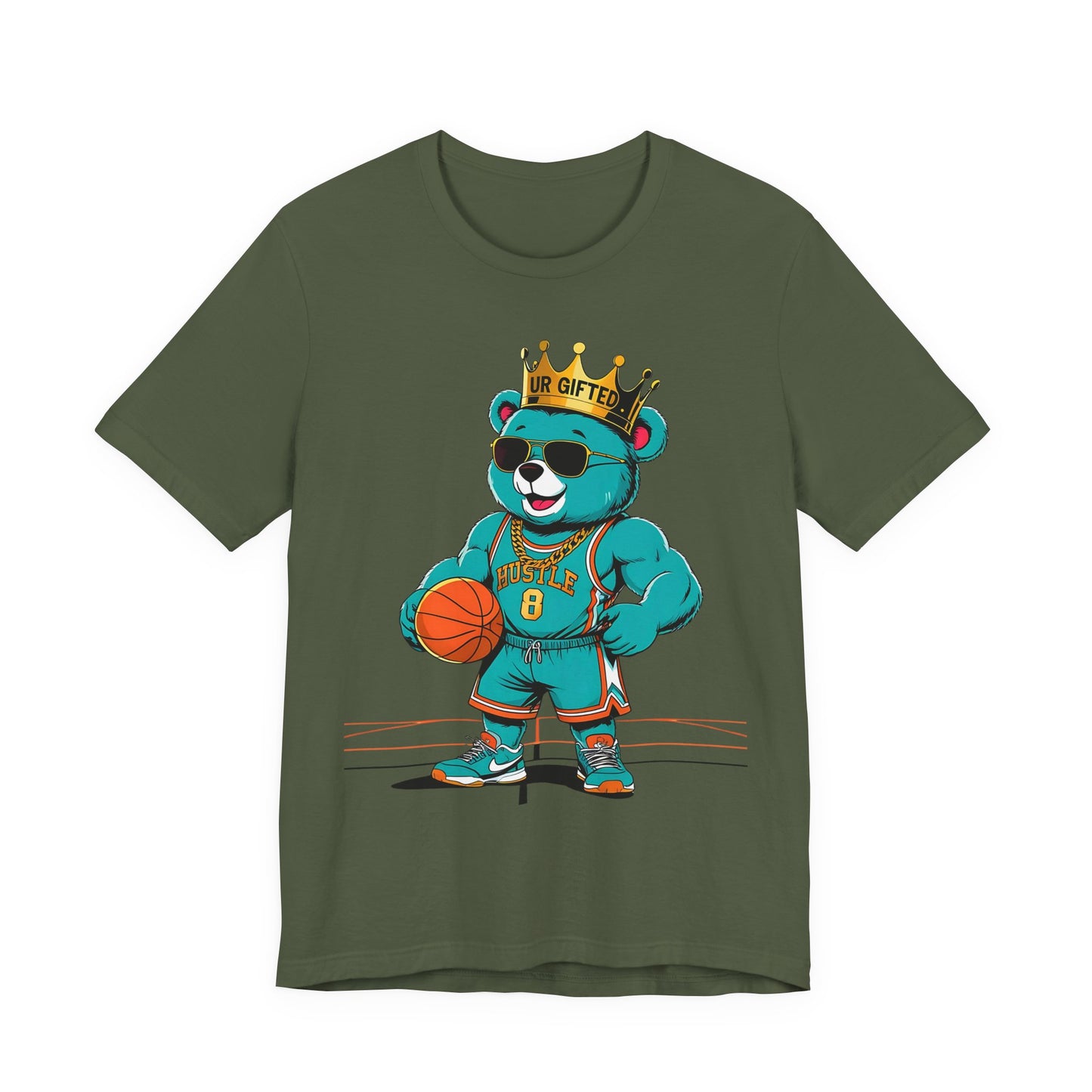 Cool Bear Basketball Tee, Unisex Graphic T-Shirt, Casual Summer Top, Sports Apparel for Kids and Adults, Birthday and Game Day Gift