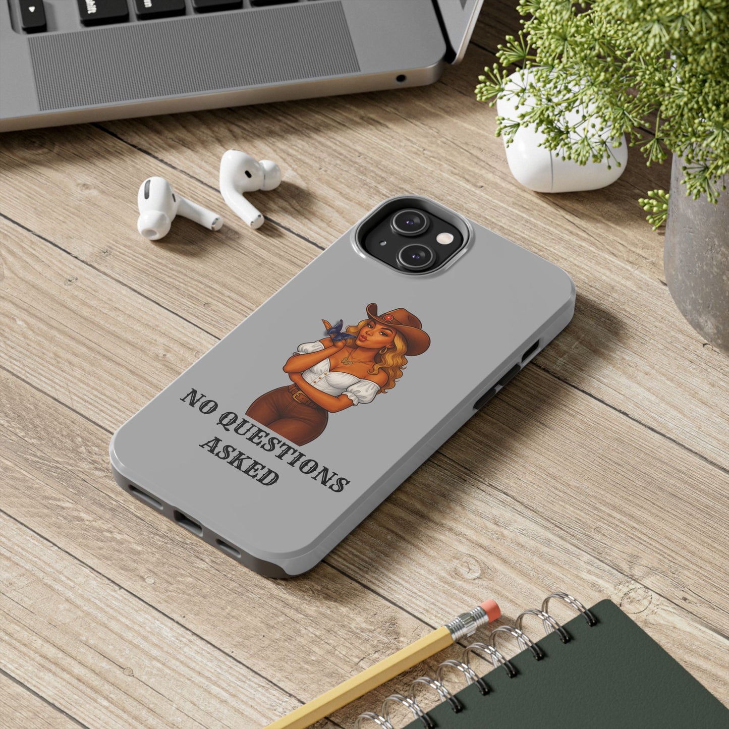 Cowgirl-Style Tough Phone Cases, Durable Phone Cover, Cute Western Phone Case, Fun Gift for Cowboys, No Questions Asked Design