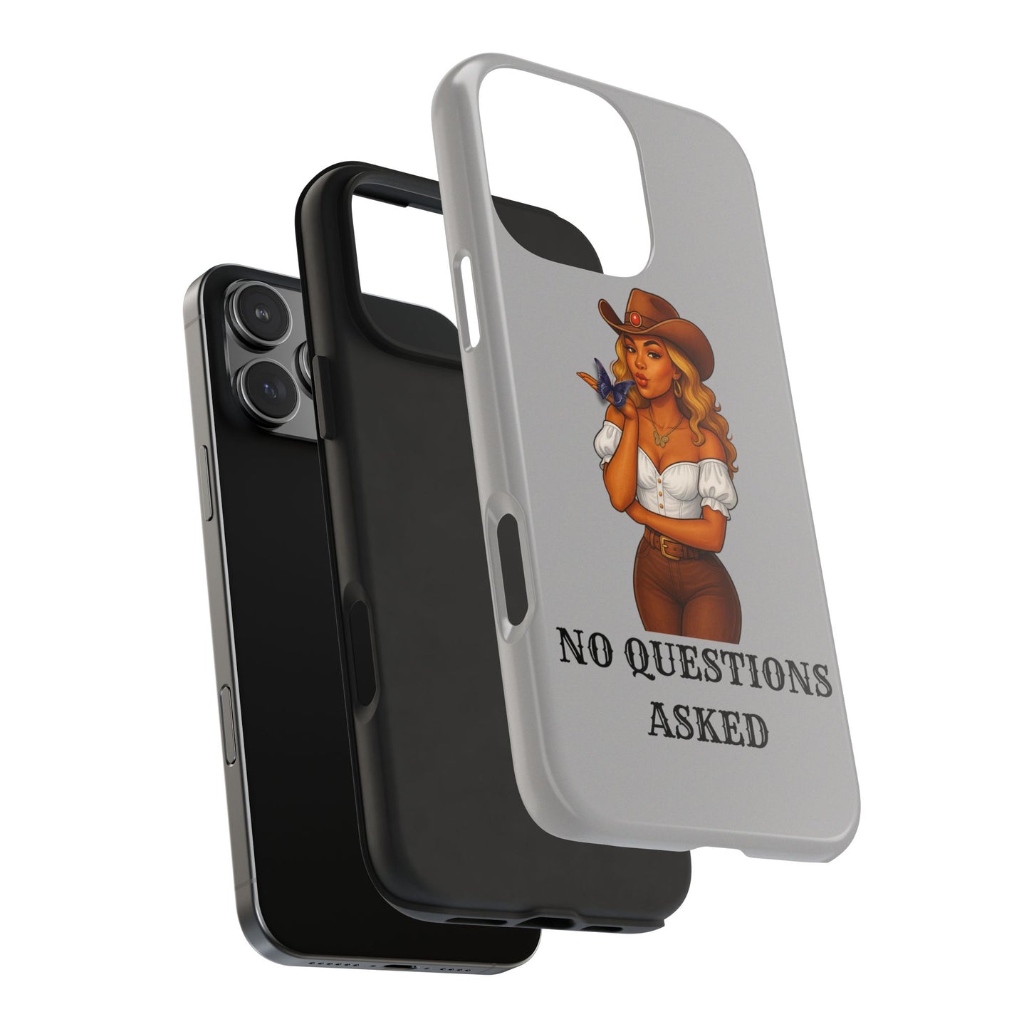 Cowgirl-Style Tough Phone Cases, Durable Phone Cover, Cute Western Phone Case, Fun Gift for Cowboys, No Questions Asked Design