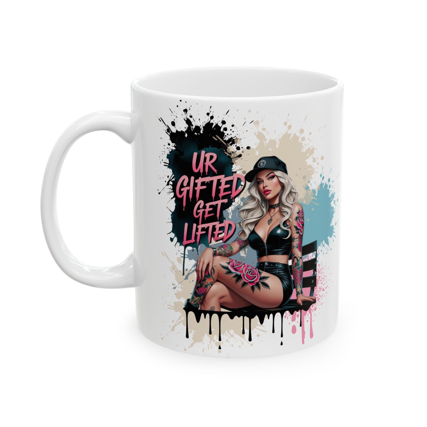 Inspirational Ceramic Mug - "UR Gifted, Get Lifted" - Perfect for Motivation, Home, Office, Gifts, and Coffee Lovers