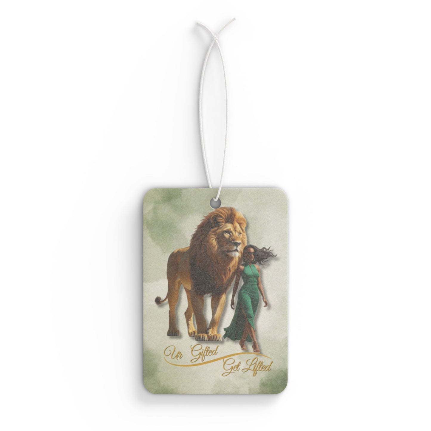 Stylish Car Air Freshener with Lion & Woman Art, Aromatic Car Decor, Unique Gift for Her, Home Fragrance, Travel Essential