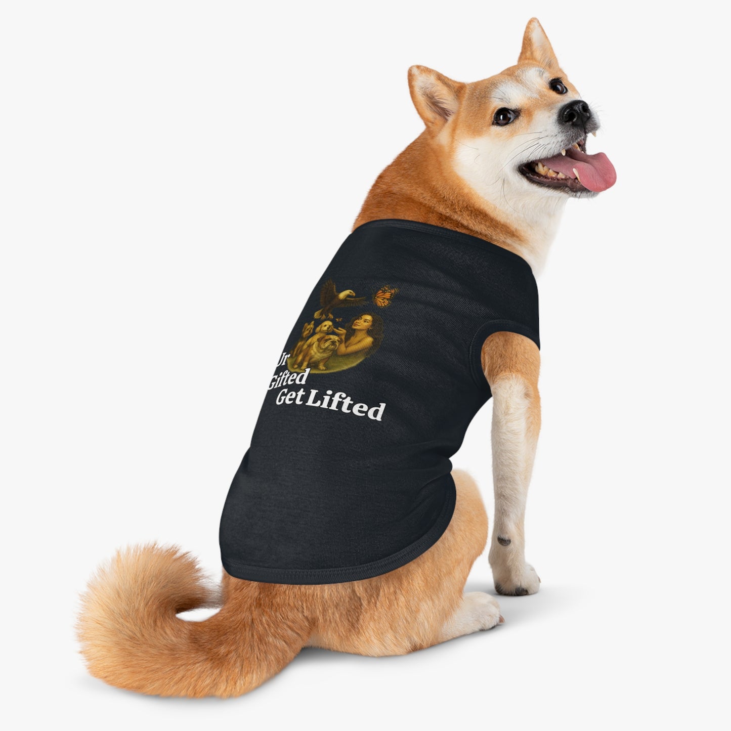 Pet Tank Top with 'Ur Gifted Get Lifted' Design - Cute Dog Apparel for Pet Lovers, Summer Wear, Gift for Dog Owners, Animal Lover Shirt