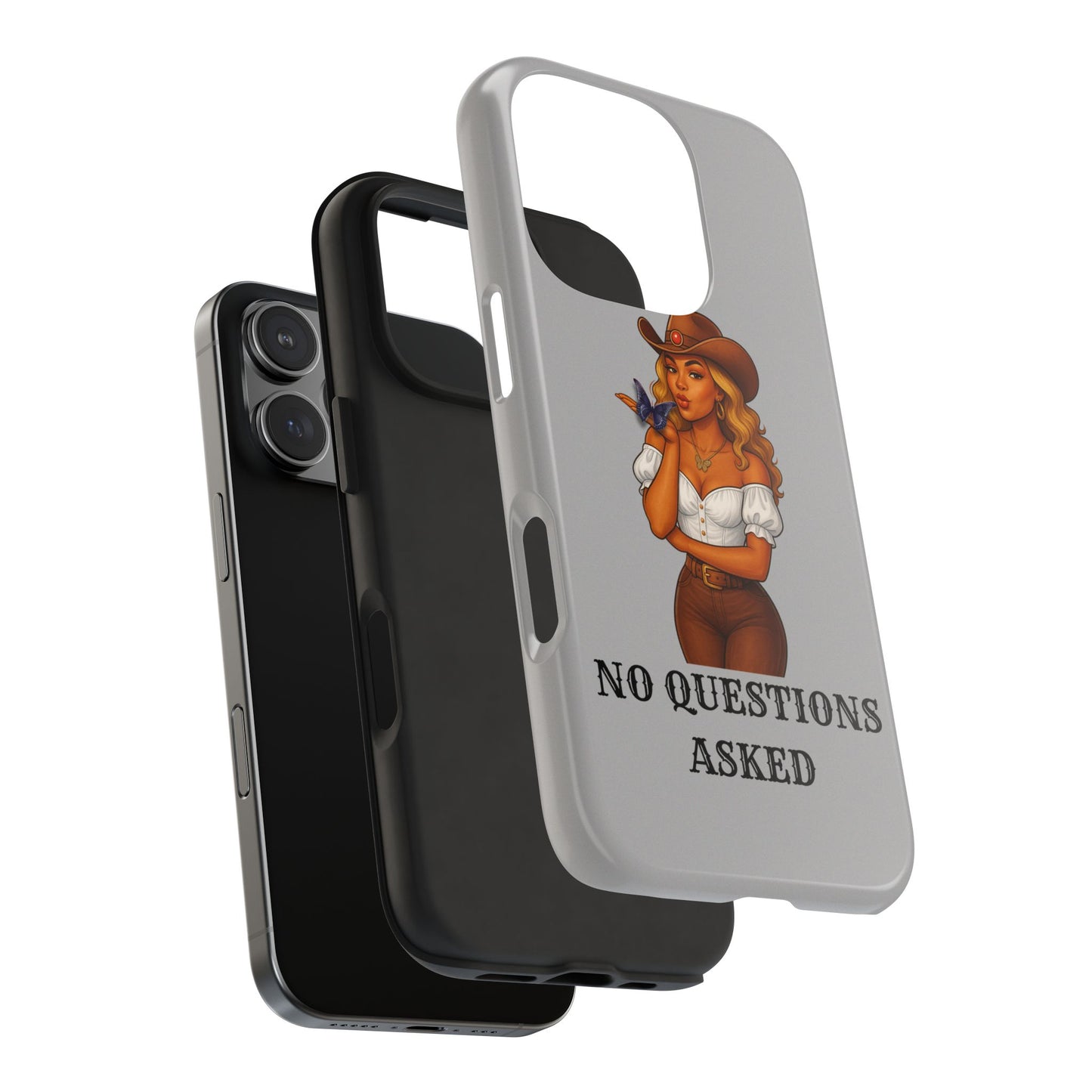 Cowgirl-Style Tough Phone Cases, Durable Phone Cover, Cute Western Phone Case, Fun Gift for Cowboys, No Questions Asked Design