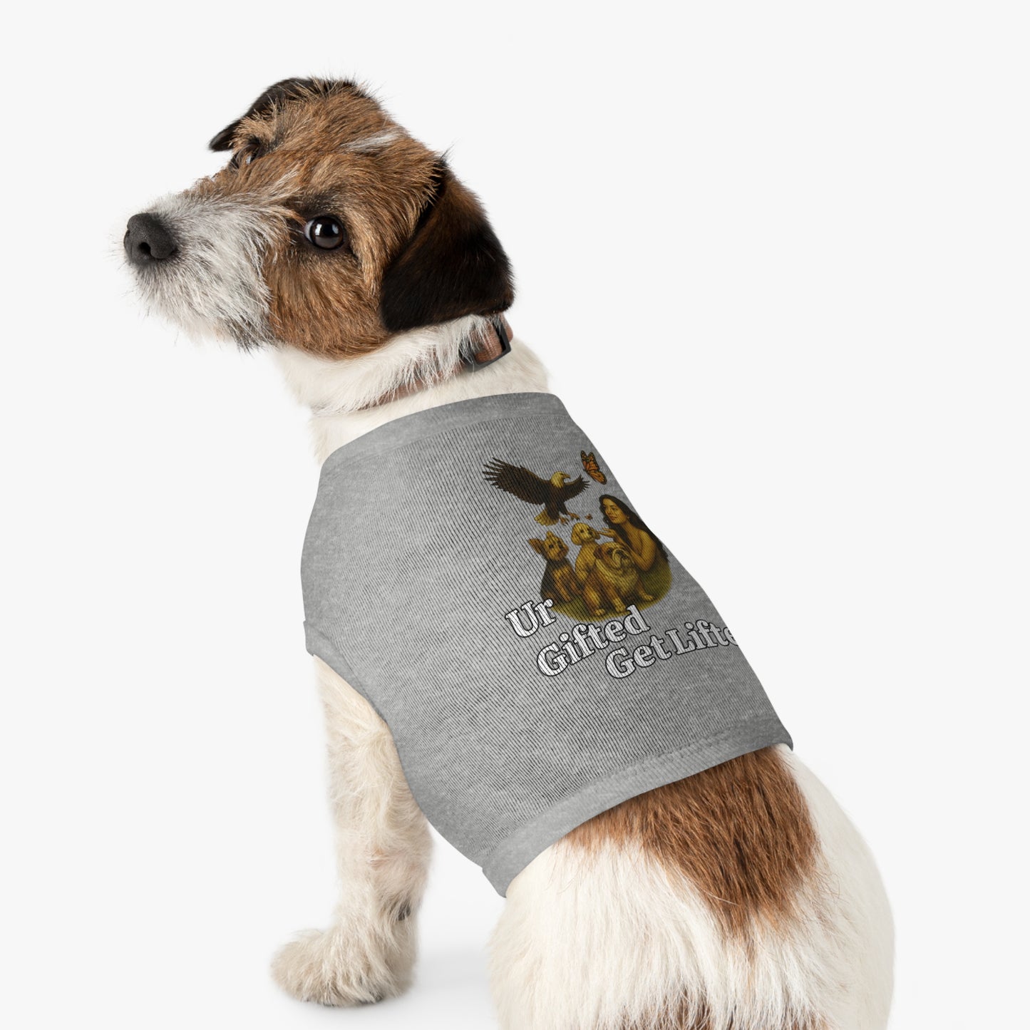 Pet Tank Top with 'Ur Gifted Get Lifted' Design - Cute Dog Apparel for Pet Lovers, Summer Wear, Gift for Dog Owners, Animal Lover Shirt
