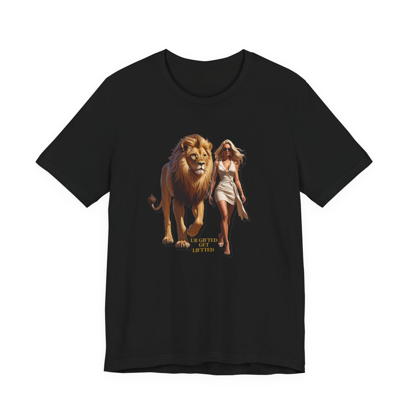 Empowered Unisex Tee - Lion & Woman Design, Motivational Shirt, Birthday Gift, Inspirational Apparel, Everyday Wear