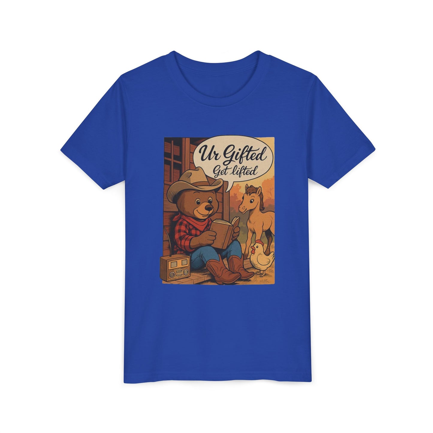 Youth Gifted Bear Tee - Cute Animal Shirt for Kids, Birthday Gift, Gifted & Talented, Playful Graphic T-shirt, Back to School