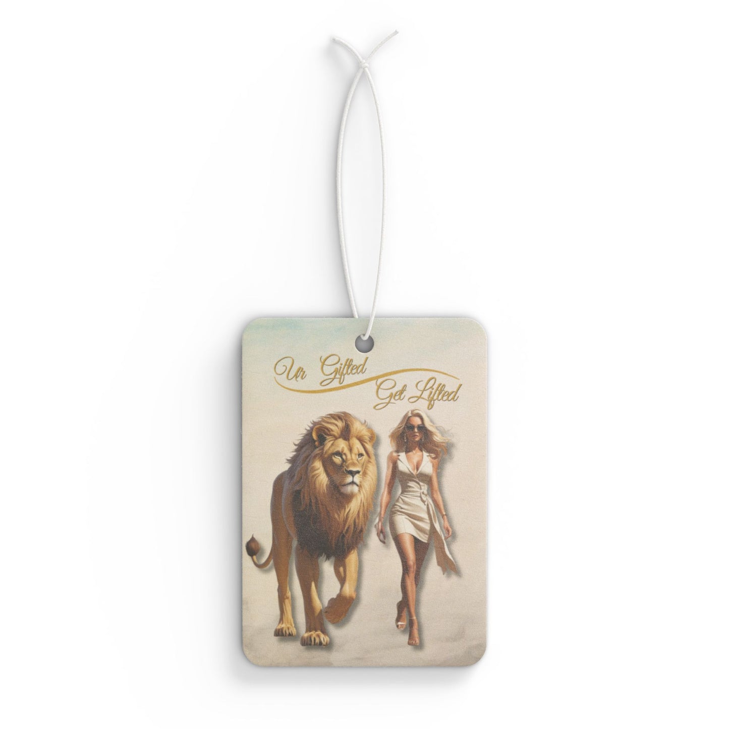 Lion & Woman Art Car Air Freshener, Unique Air Freshener, Home Decor, Gift for Her, Animal Lover Gift, Car Decoration