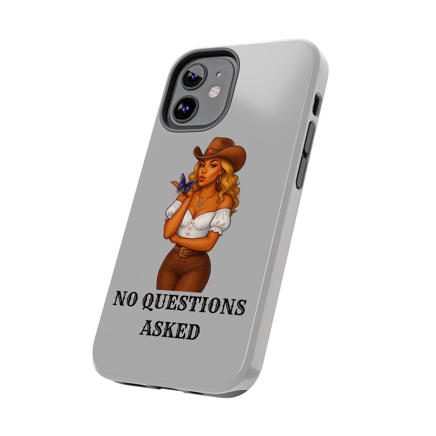 Cowgirl-Style Tough Phone Cases, Durable Phone Cover, Cute Western Phone Case, Fun Gift for Cowboys, No Questions Asked Design