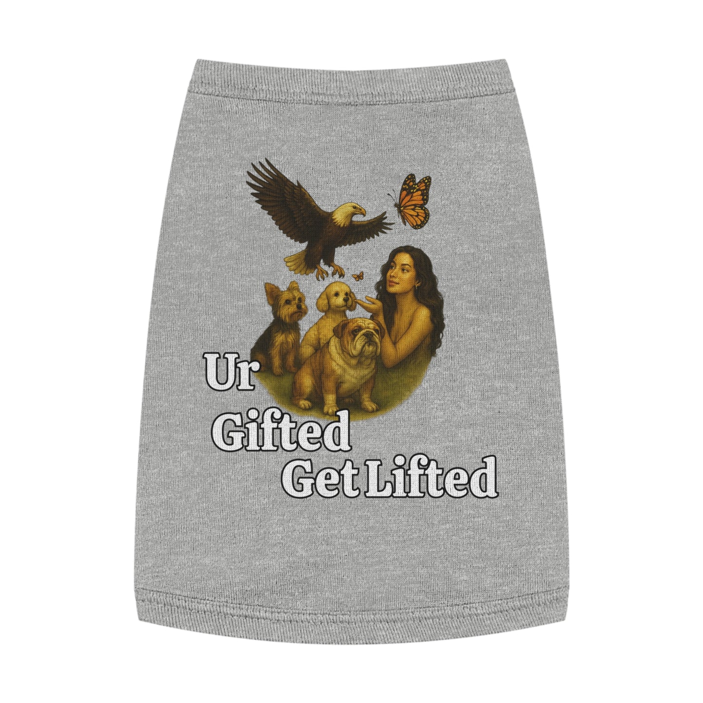 Pet Tank Top with 'Ur Gifted Get Lifted' Design - Cute Dog Apparel for Pet Lovers, Summer Wear, Gift for Dog Owners, Animal Lover Shirt