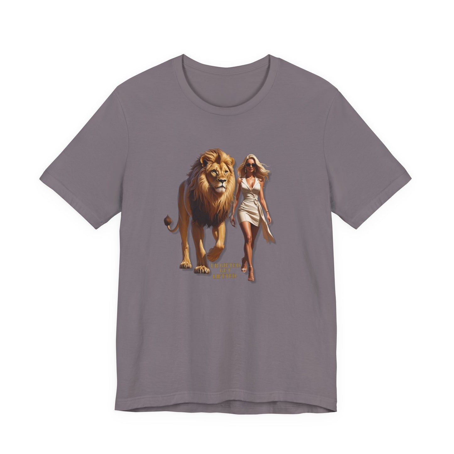 Empowered Unisex Tee - Lion & Woman Design, Motivational Shirt, Birthday Gift, Inspirational Apparel, Everyday Wear
