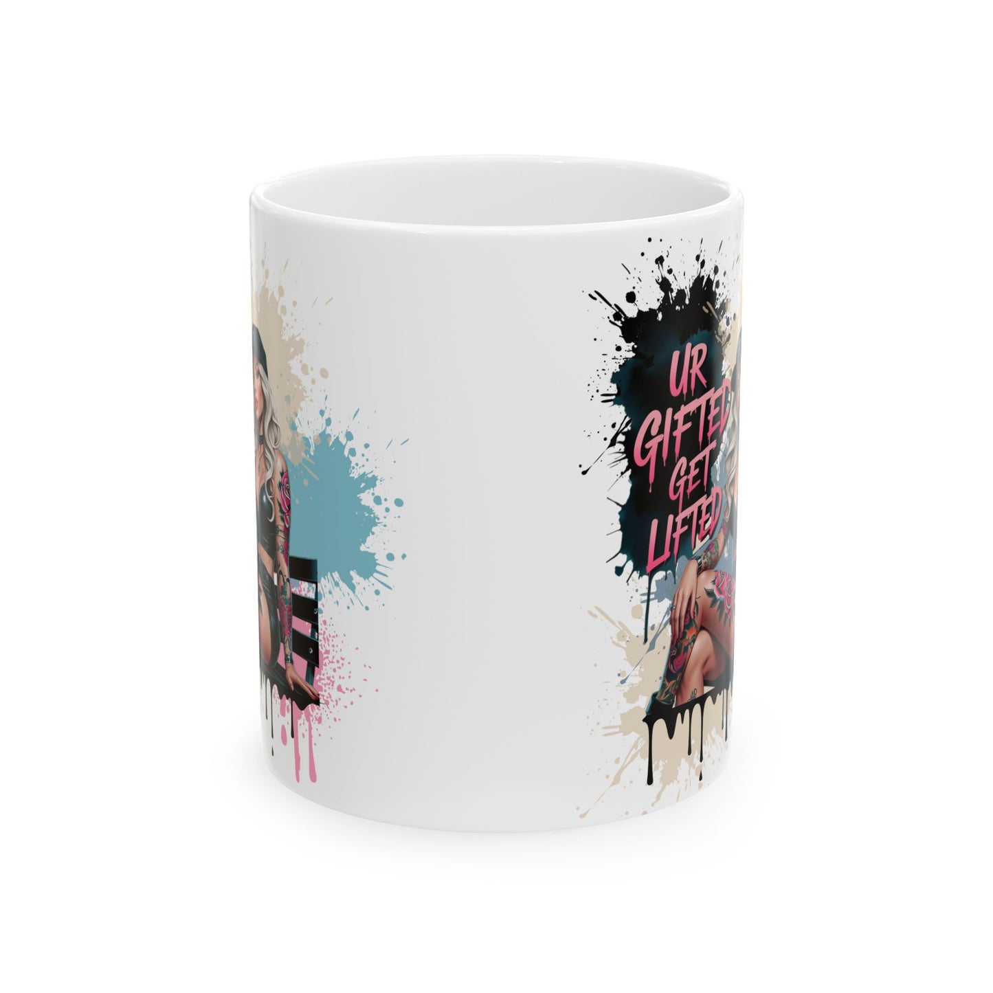 Inspirational Ceramic Mug - "UR Gifted, Get Lifted" - Perfect for Motivation, Home, Office, Gifts, and Coffee Lovers