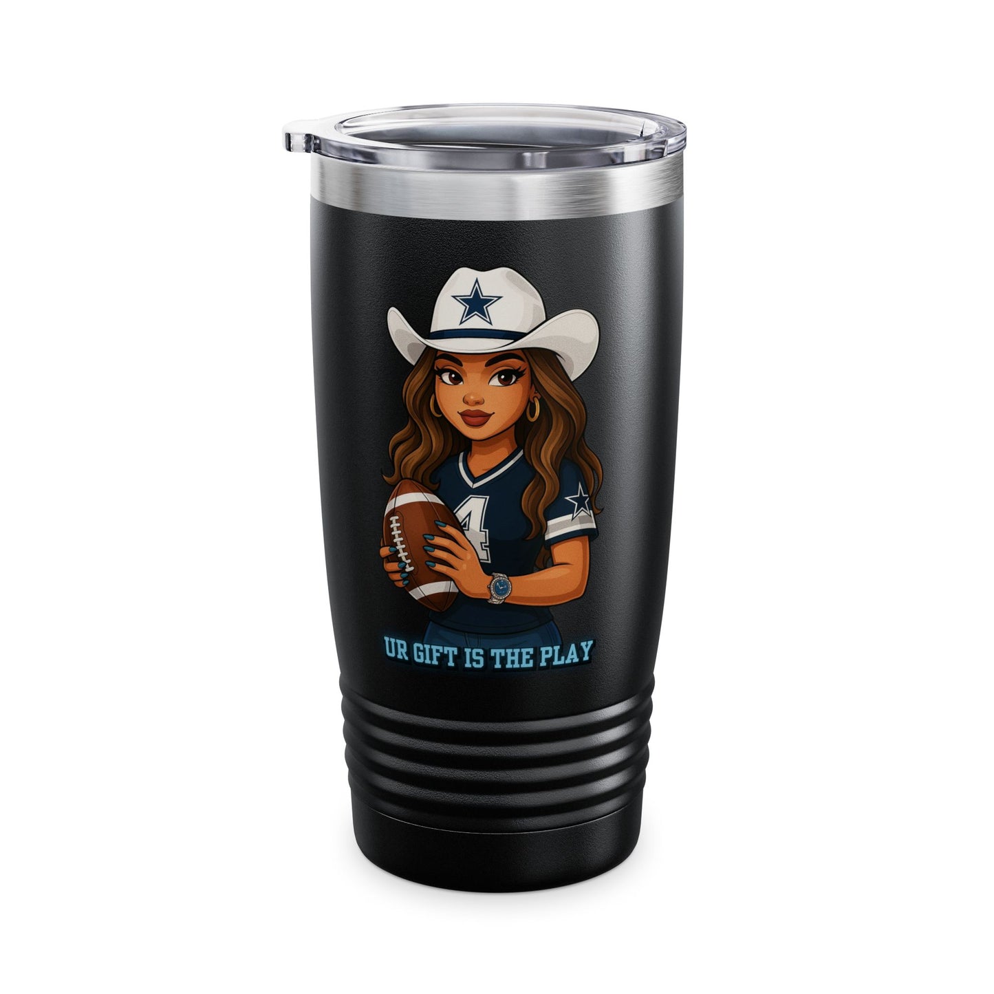 Cowgirl Ringneck Tumbler, 20oz – Perfect for Football Fans, Stylish Travel Mug, Gift for Cowgirls, Sports Events, Outdoor Adventures